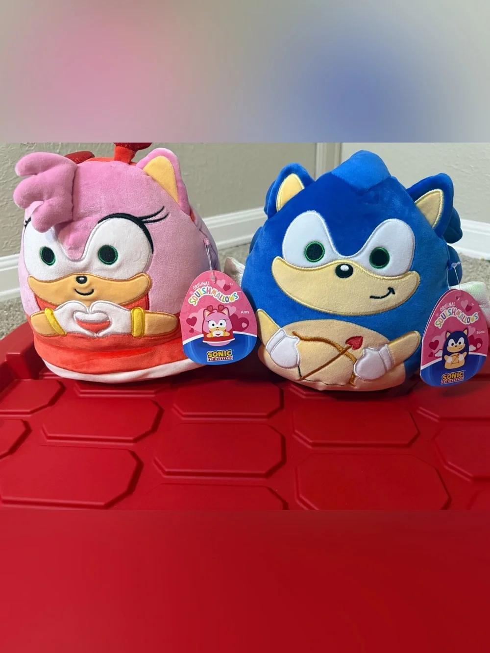 Set of two sonic the Hedgehog Plush Toy Set and Amy Blue & Pink Cute squismallow
